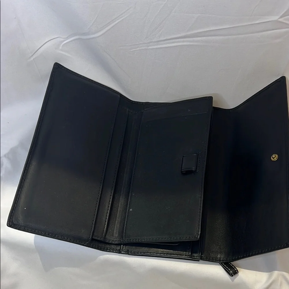 Coach Brown and Black Tri-Fold Wallet